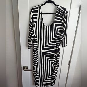ASOS Curve Monochrome Striped Dress